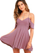Sexy Sweet Sexy Purple Backless Skater Dress